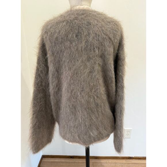 NWOT Toteme Boxy Signature Women's Sweater Knit S Alpaca Brown Melange Sherpa - Picture 2 of 10